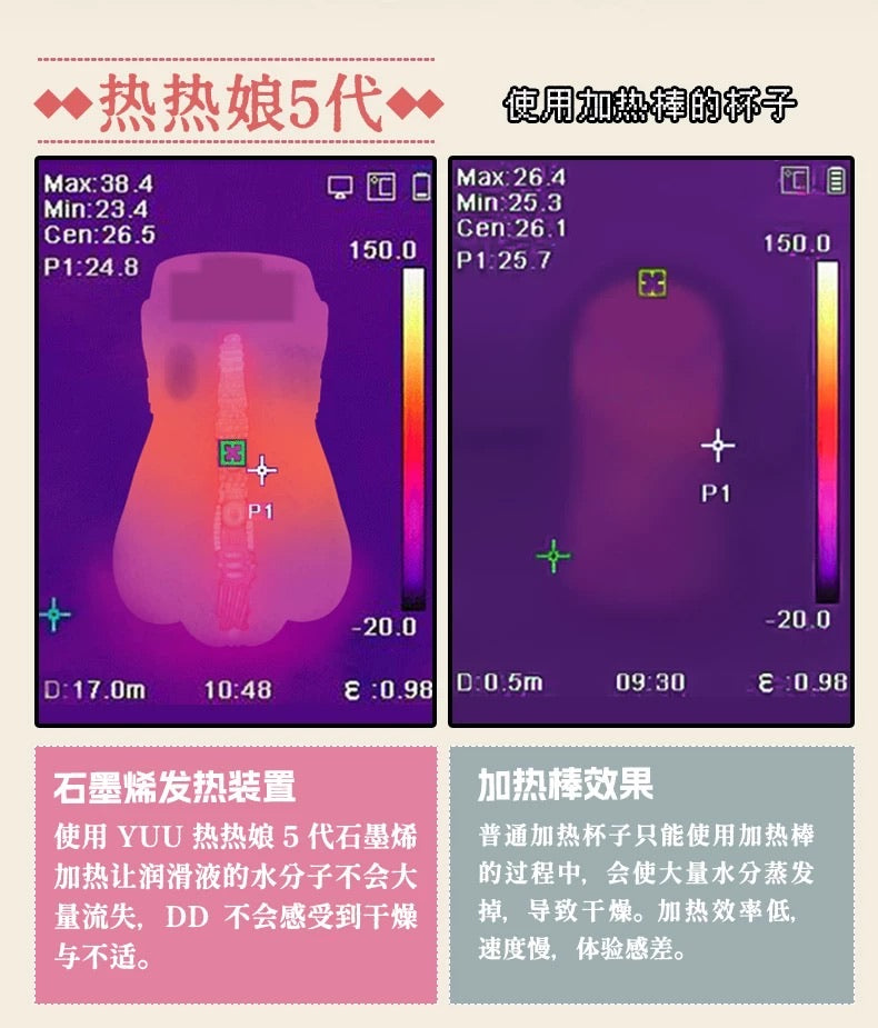 YUU Atsui Musume 5 Miss Warm Hot Hot Girl Forever 5 Heating Strong Vibration Onahole Animation Girl Vagina Sleeve Anime Male Masturbator Sleeve 动漫名器热热娘五代代全自动加热恒温震动石墨烯双温域 三档强震 快充升级 电动飞机杯倒模