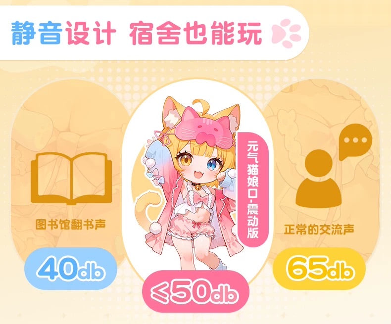 YUU Genki Cat Girl Mouth Strong Vibration Onahole Animation Girl Oral Sleeve Anime Male Masturbator Sleeve 元气猫娘动漫名器口震动版飞机杯男用自慰套真实口交杯