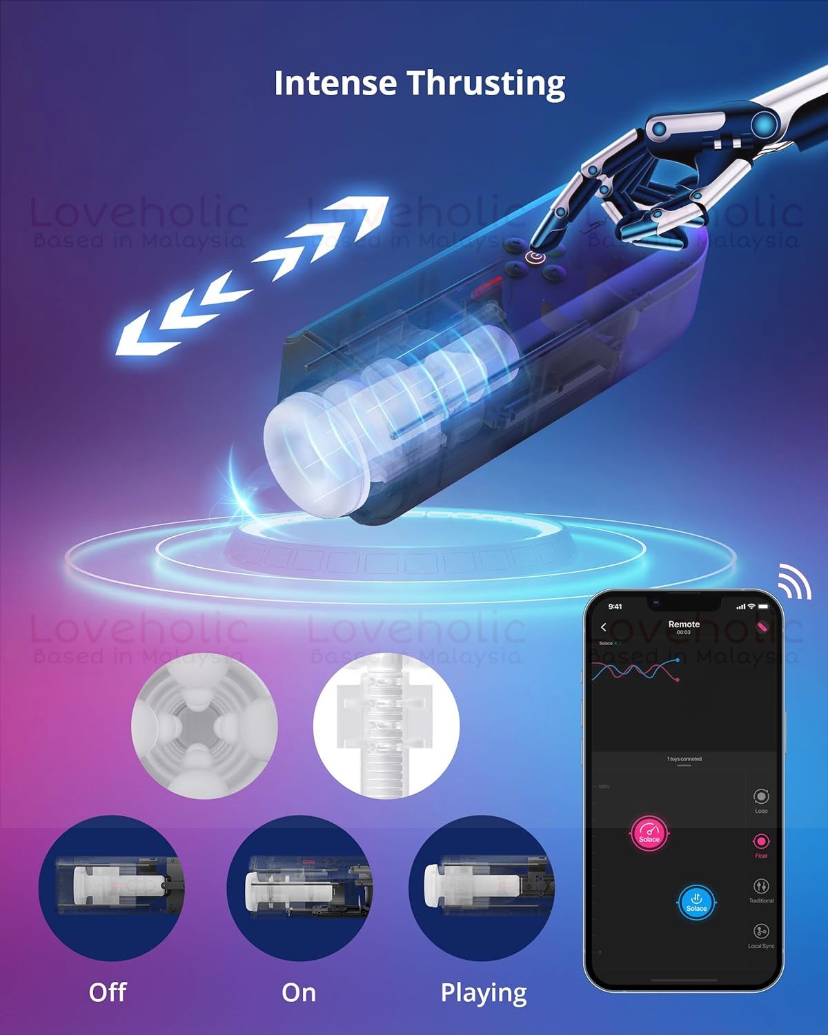 Lovense Solace App-Controlled Automatic Thrusting Male Masturbator Blu Lovense Solace App-Controlled Automatic Thrusting Male Masturbator Blu
